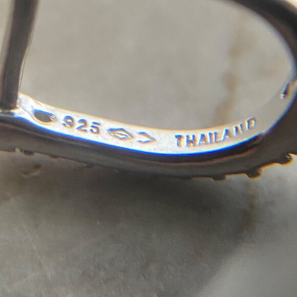 Sterling Silver 925 Cubic Zirconia CZ Teardrop Dangle Earrings Hinged Back - Picture 9 of 16